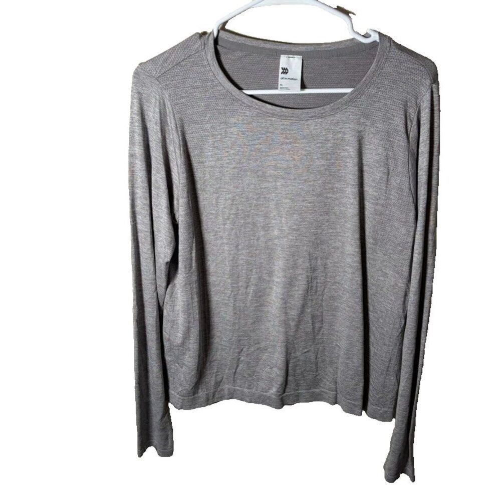 All In Motion T-Shirt Women's XL Gray Vented Long Sleeve Athletic Top Shirt